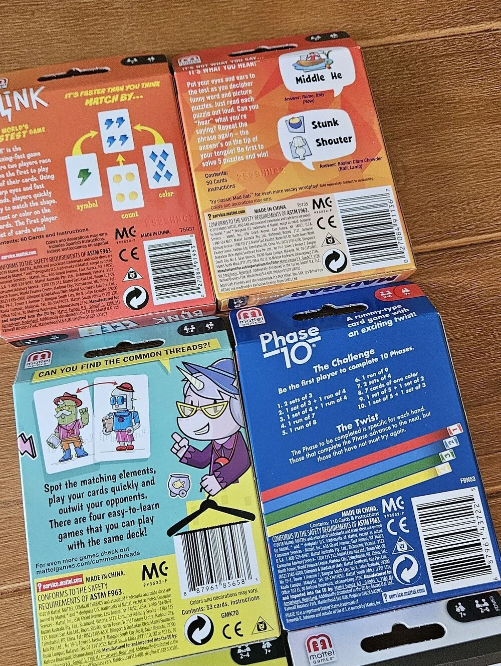 Lot of Variety of Family Card Games Mad Gab Blink and More